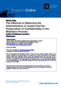 dilemma balancing lse administration mediation confidentiality preservation justice process